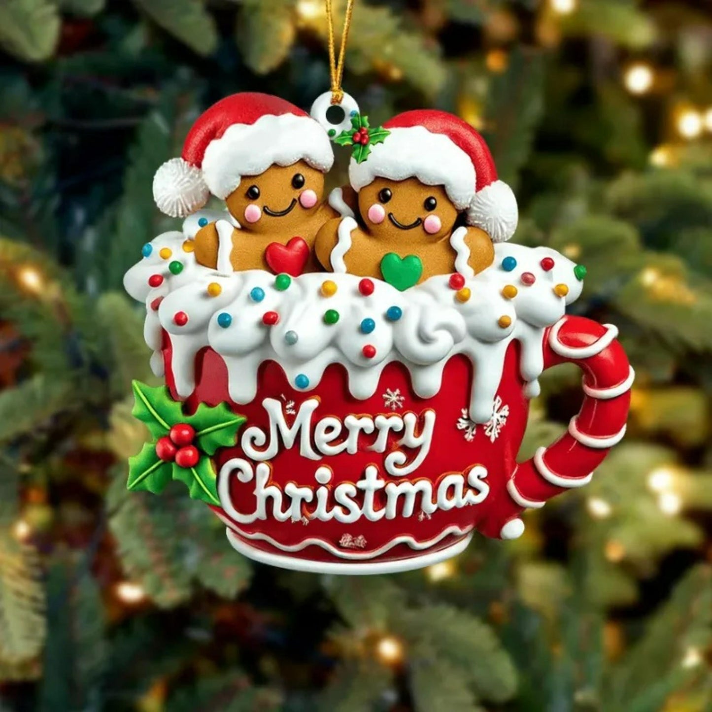 Personalized Gingerbread Family Ornament,Custom Resin Family Ornament, Custom Christmas Gift,Personalized Xmas Gift,Christmas Decor