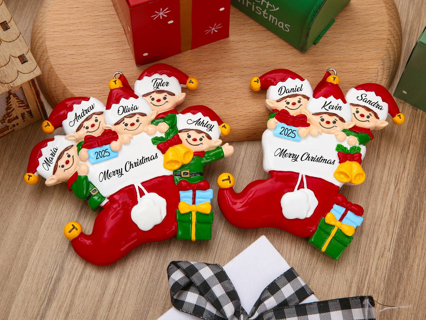 Personalized 2025 Family Ornament, Custom Resin Christmas Ornament, Personalized Family Christmas Decor, Custom Christmas gift,Holiday decor