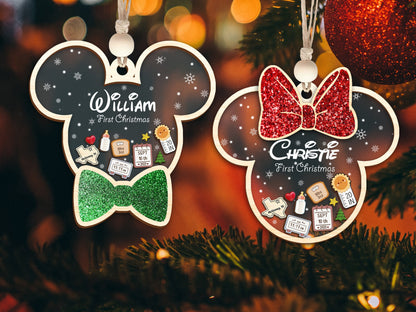 Personalized Baby's First Christmas Ornament 2025, Baby Stats Keepsake