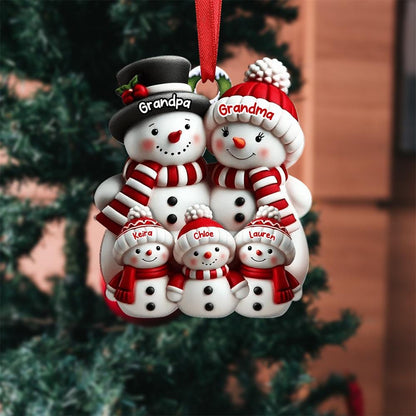 Personalized Snowman Family Ornament, Custom Family Of 3 4 5 6 Christmas Ornament, 2025 Family Christmas Ornament, Christmas Tree Decor Gift