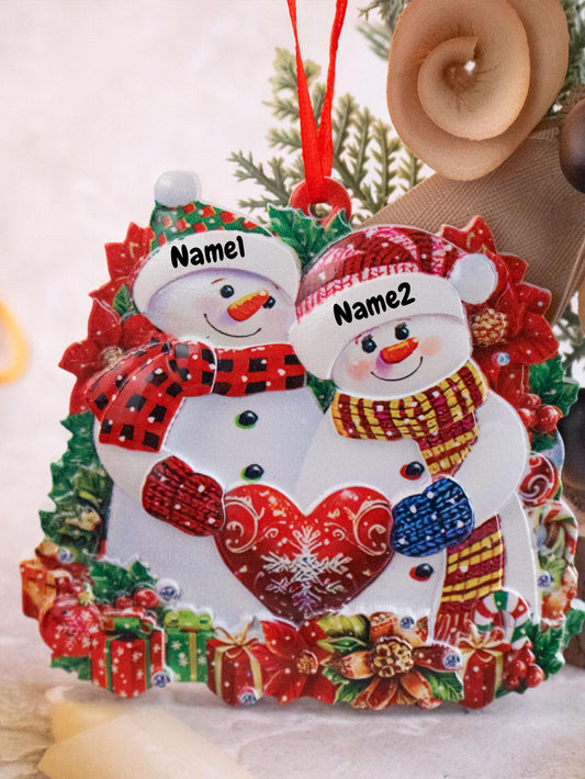 Personalized Snowman Family Christmas Ornament: Custom Resin Decoration