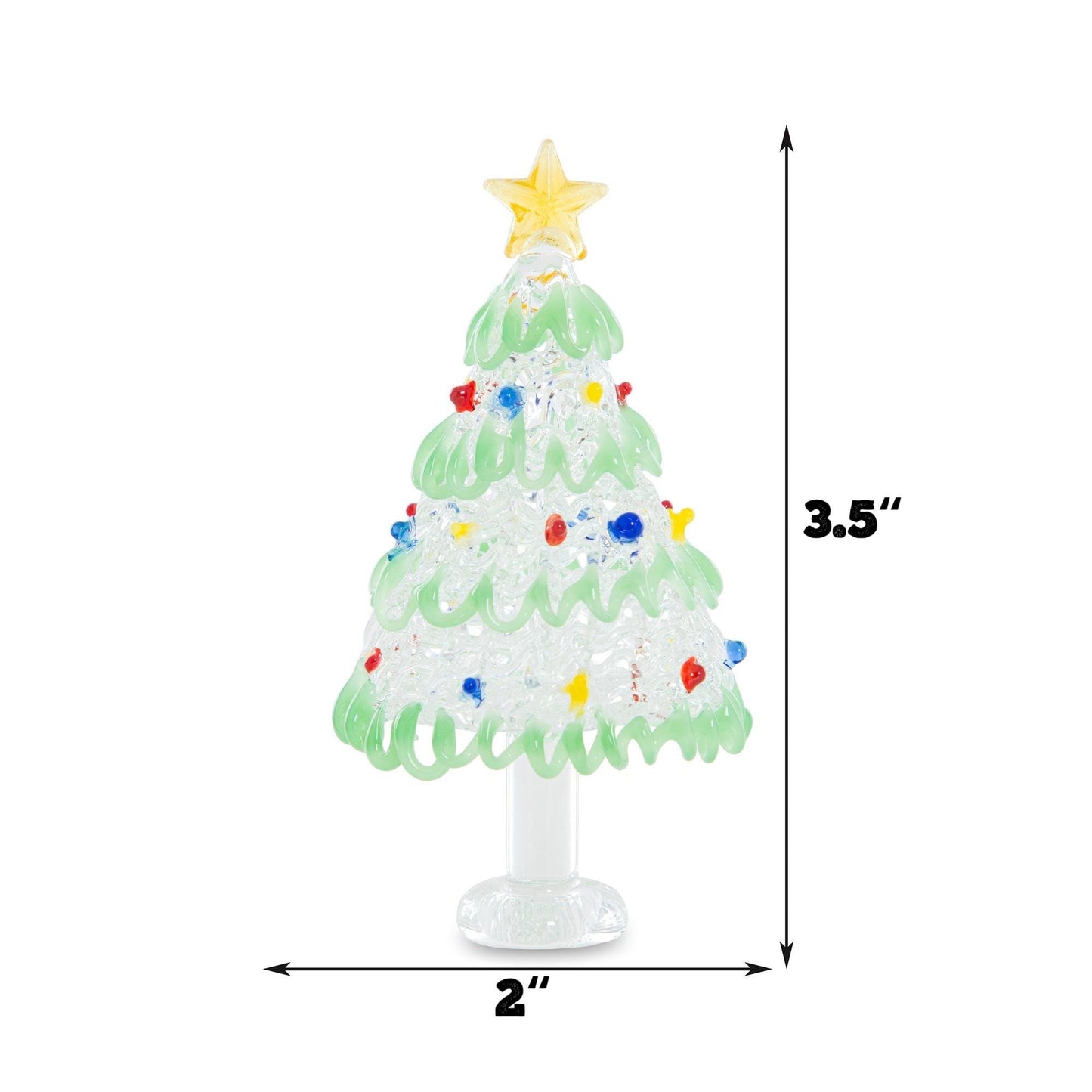 Árbol de Navidad artesanal de vidrieras: decoración navideña en miniatura