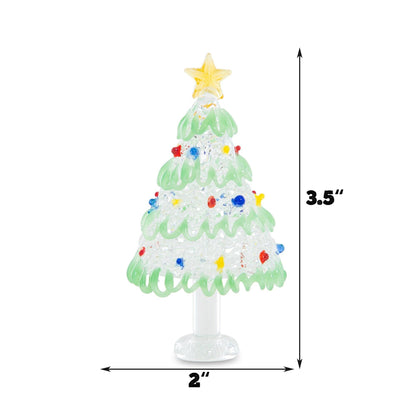 Árbol de Navidad artesanal de vidrieras: decoración navideña en miniatura