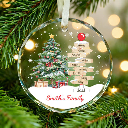 Custom Family Name Christmas Ornament 2025,Family With Pet Ornament, Christmas Keepsake,Family Tree Ornament,Custom Christmas Bauble