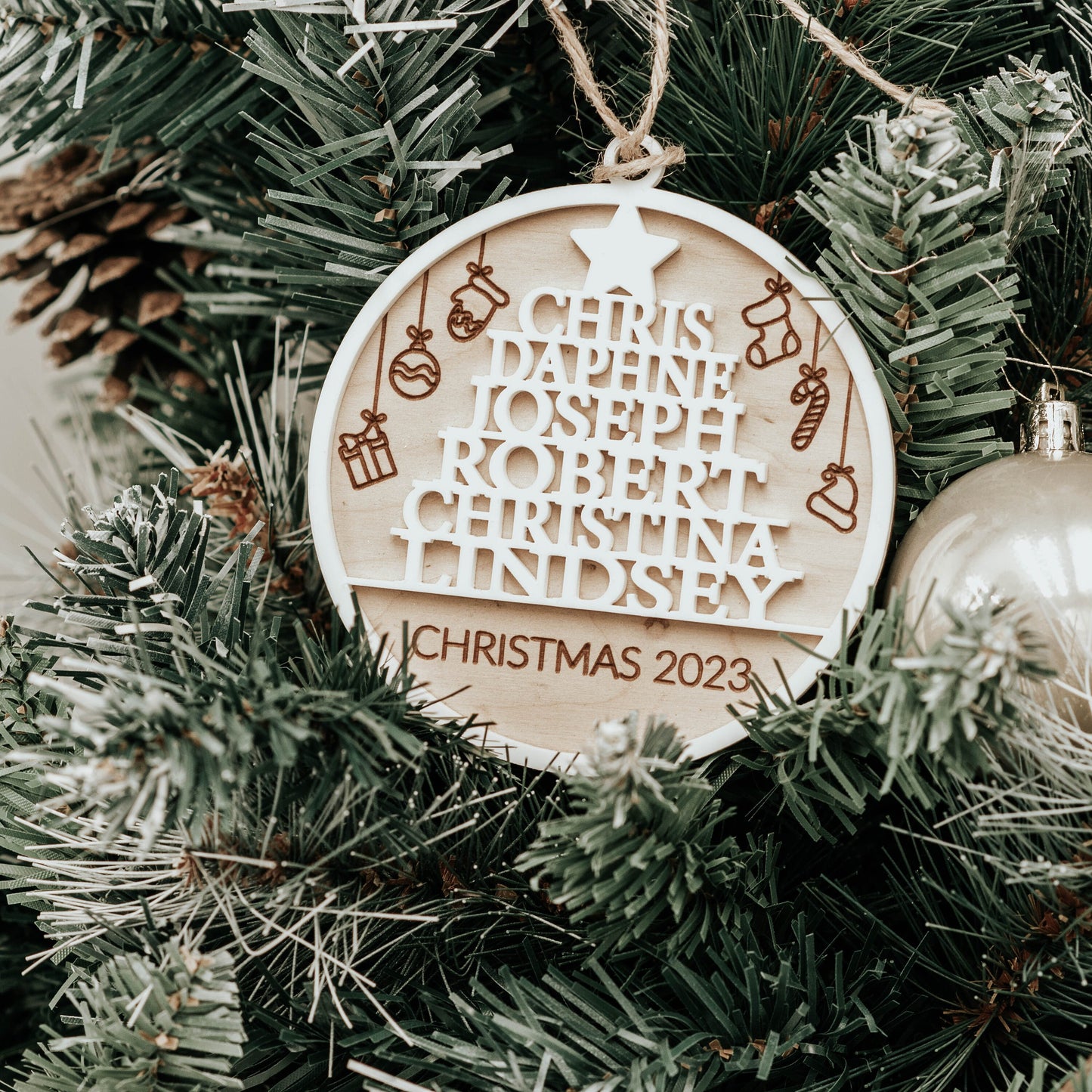 Family Christmas ornament, Christmas ornament 2024, Christmas tree ornaments, Family Christmas ornaments, Christmas ornaments handmade