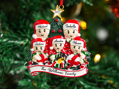 Personalized Resin Family Ornament,Gingerbread Family Ornament 2025,Family Xmas Ornament,Xmas Decor,Gingerbread Family of 2,3,4,5,6 Ornament