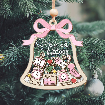 Baby's First Christmas Ornament, Baby 1st Christmas Ornament, New Baby Shaker, Custom Newborn Gift, 4D Babies Shaker Ornament, Baby Keepsake