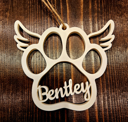 Adorno de huella de mascota personalizado - Adorno de Navidad personalizado - Idea de regalo sentimental - Adorno conmemorativo
