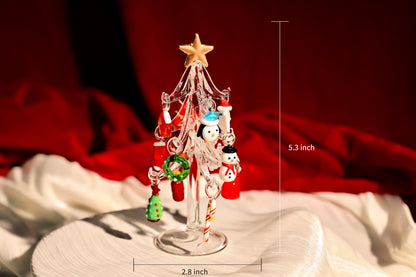 Árbol de Navidad artesanal de vidriera, minidecoración navideña
