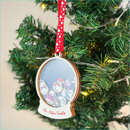 Personalized Family Christmas Ornament: Custom Snowman Keepsake
