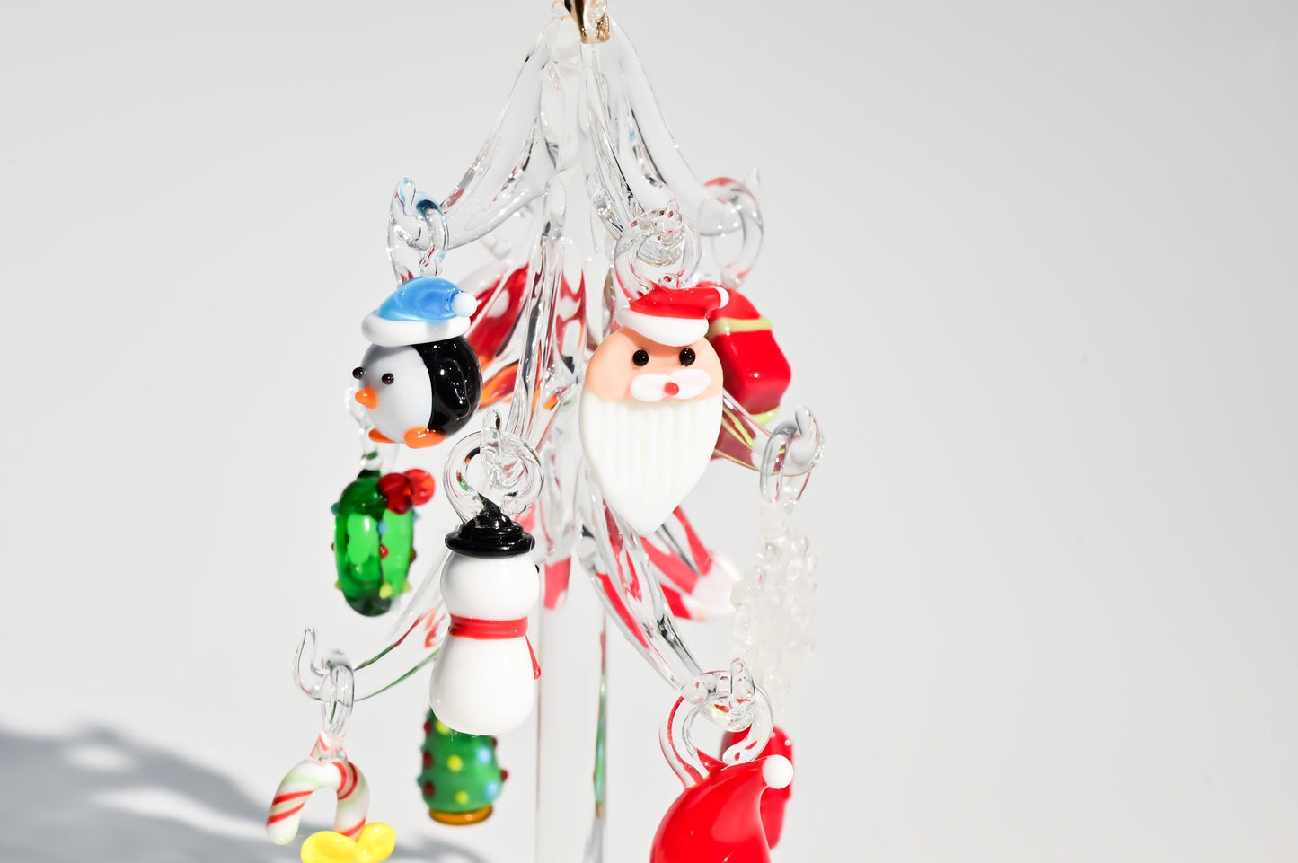 Árbol de Navidad artesanal de vidriera, minidecoración navideña