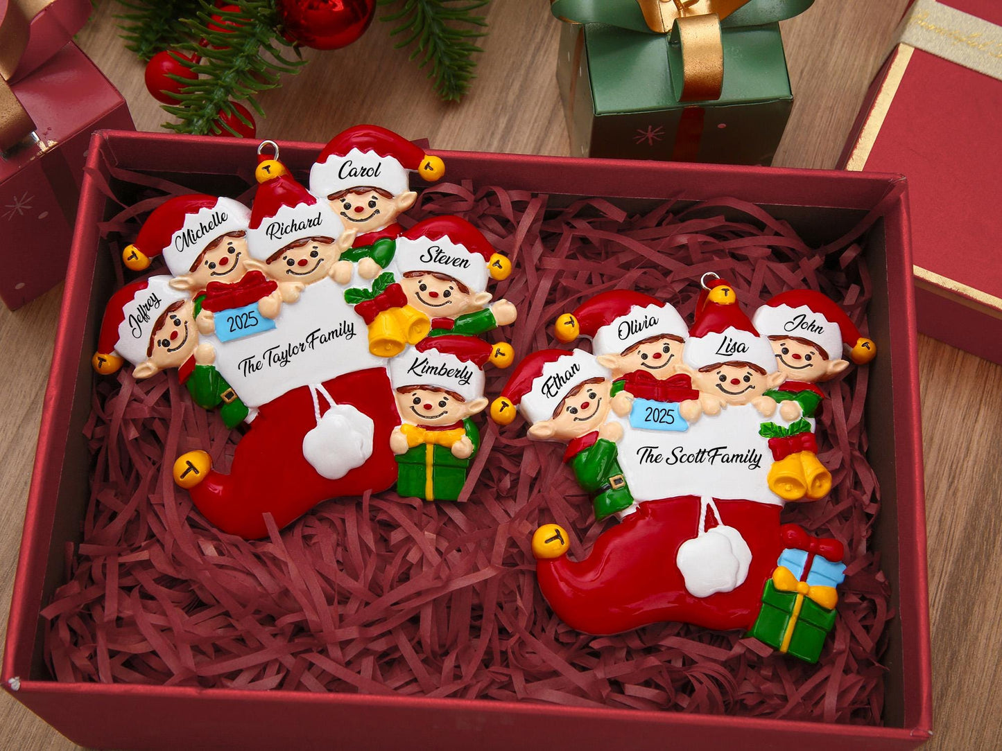 Personalized 2025 Family Ornament, Custom Resin Christmas Ornament, Personalized Family Christmas Decor, Custom Christmas gift,Holiday decor
