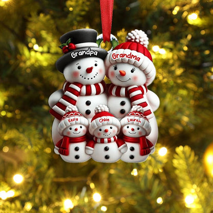 Personalized Snowman Family Ornament, Custom Family Of 3 4 5 6 Christmas Ornament, 2025 Family Christmas Ornament, Christmas Tree Decor Gift