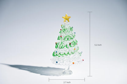 Handmade Stained Glass Christmas Tree, Miniature Holiday Decor