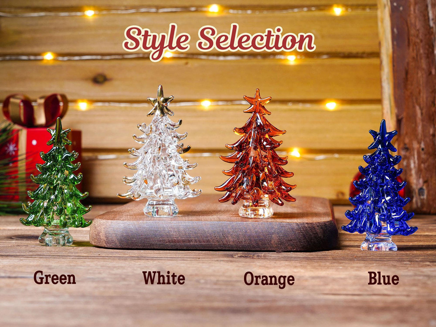 Adorno Navideño de Árbol de Navidad de Vidrio Teñido Hecho a Mano, Decoración de Fiestas