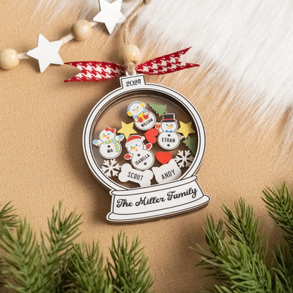 Personalized Shaker Family Ornament For Holiday Christmas Tree Decor R75