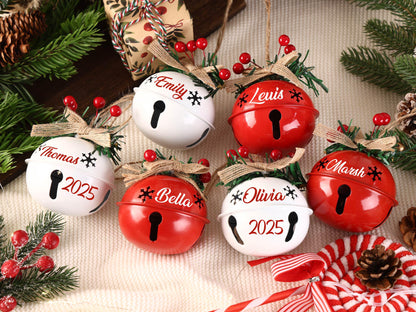 Personalized Christmas Tree Ornament, Custom 2025 Jingle Bell, Christmas Family Ornaments, Holiday Decor Gifts