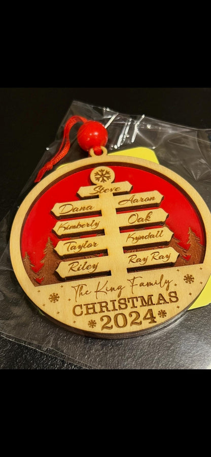 Personalized family Christmas Ornaments