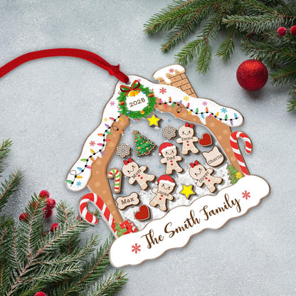 4D Shake Family Ornament With Pets, Custom Gingerbread Family Shaker Ornament, Family Ornament 2025, Family Keepsake, Family Christmas Gift