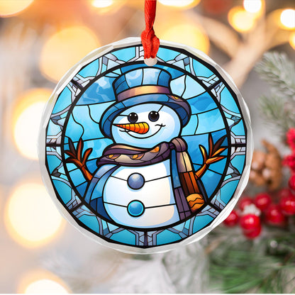 Snowman Christmas Ornament | Frosty Christmas Tree Decoration | Acrylic, Glass & Ceramic Holiday Ornament Gift Christmas Keepsake
