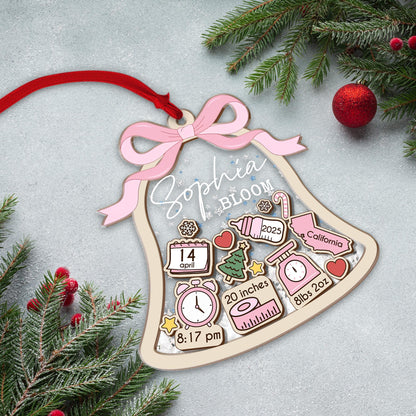 Baby's First Christmas Ornament, Baby 1st Christmas Ornament, New Baby Shaker, Custom Newborn Gift, 4D Babies Shaker Ornament, Baby Keepsake