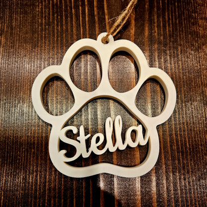 Adorno de huella de mascota personalizado - Adorno de Navidad personalizado - Idea de regalo sentimental - Adorno conmemorativo