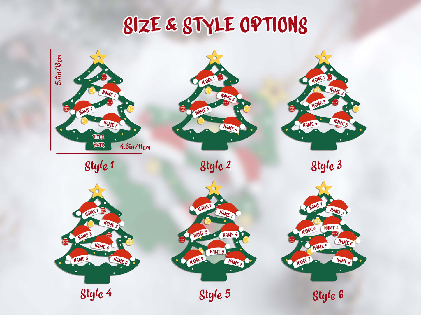2025 Personalized Family Christmas Tree Ornament,Custom Wooden Family Christmas Ornament,Engraved Christmas Ornament,Christmas Decor