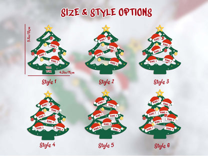 2025 Personalized Family Christmas Tree Ornament,Custom Wooden Family Christmas Ornament,Engraved Christmas Ornament,Christmas Decor