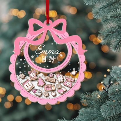 Baby's First Christmas Ornament, Personalized Baby 1st Christmas Ornament, Custom New Baby Gift, 4D Shake Babies Ornament, Baby Shower