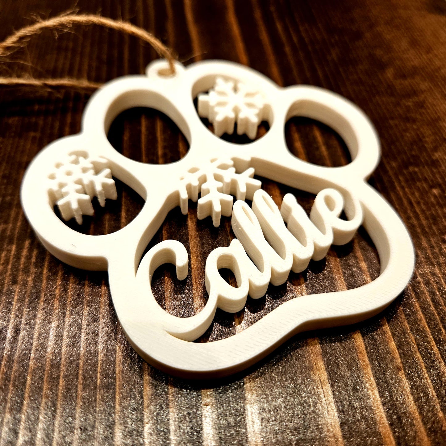 Adorno de huella de mascota personalizado - Adorno de Navidad personalizado - Idea de regalo sentimental - Adorno conmemorativo