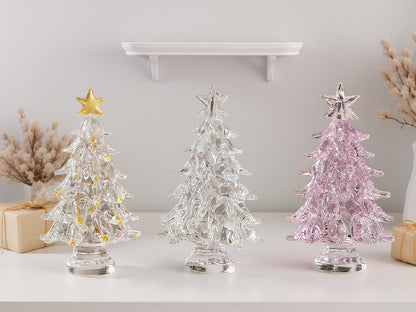 Sapin de Noël personnalisé en vitrail, Sapins de Noël en verre illuminés faits à la main, Décoration de Noël unique, Souvenir de Noël