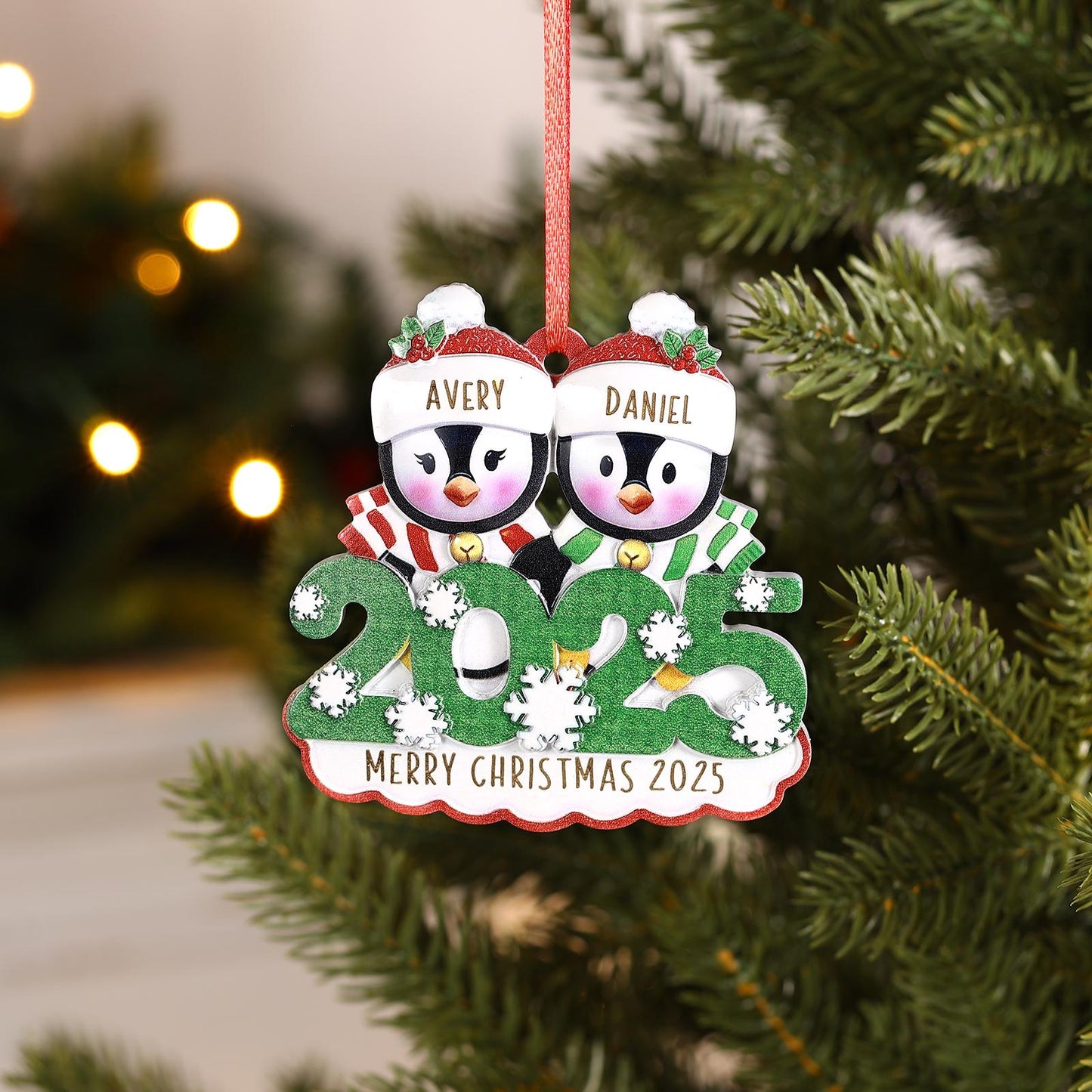 Custom Christmas Tree Ornament 2025, Personalized Family Names 2-6, Resin Christmas Tree Decor, Holiday Keepsake Gift,Christmas 2025