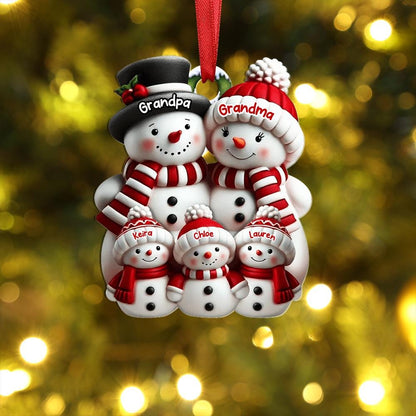 Personalized Snowman Family Ornament, Custom Family Of 3 4 5 6 Christmas Ornament, 2025 Family Christmas Ornament, Christmas Tree Decor Gift
