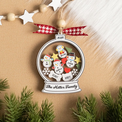 Personalized Shaker Family Ornament For Holiday Christmas Tree Decor R75