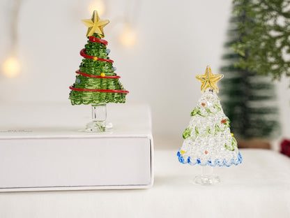 Stained Glass Christmas Tree Figurines,Illuminated Glass Christmas Trees,Christmas Day,Personalized Gift for her,Christmas Gifts,Home Decor