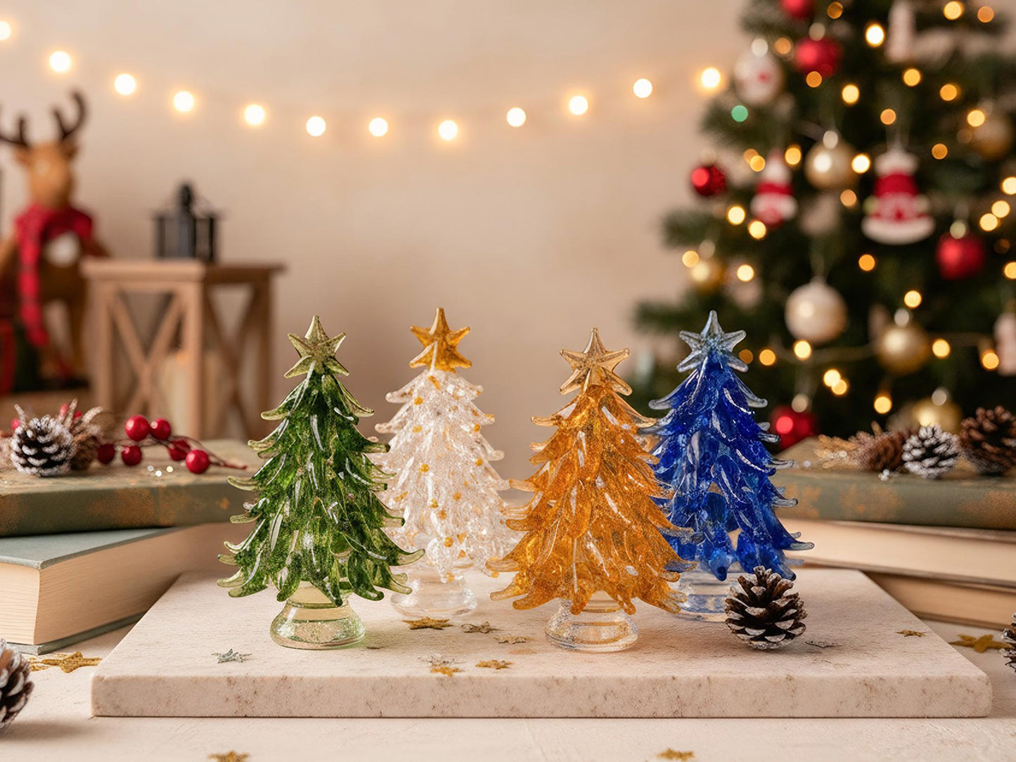 Handmade Stained Glass Christmas Tree,Illuminated Glass Trees,Home Decor, Personalized Gift for her,