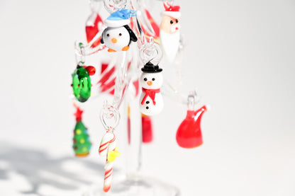 Árbol de Navidad artesanal de vidriera, minidecoración navideña