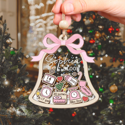 Baby's First Christmas Ornament, Baby 1st Christmas Ornament, New Baby Shaker, Custom Newborn Gift, 4D Babies Shaker Ornament, Baby Keepsake