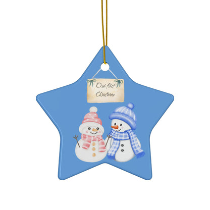 Nuestro primer adorno de muñeco de nieve navideño, decoración navideña, regalo para parejas, recuerdo festivo de invierno, regalo para ella, regalo para él, recién casados