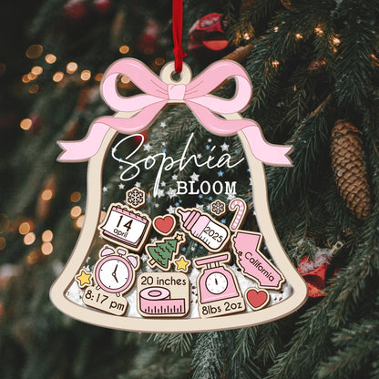 Baby's First Christmas Ornament, Baby 1st Christmas Ornament, New Baby Shaker, Custom Newborn Gift, 4D Babies Shaker Ornament, Baby Keepsake