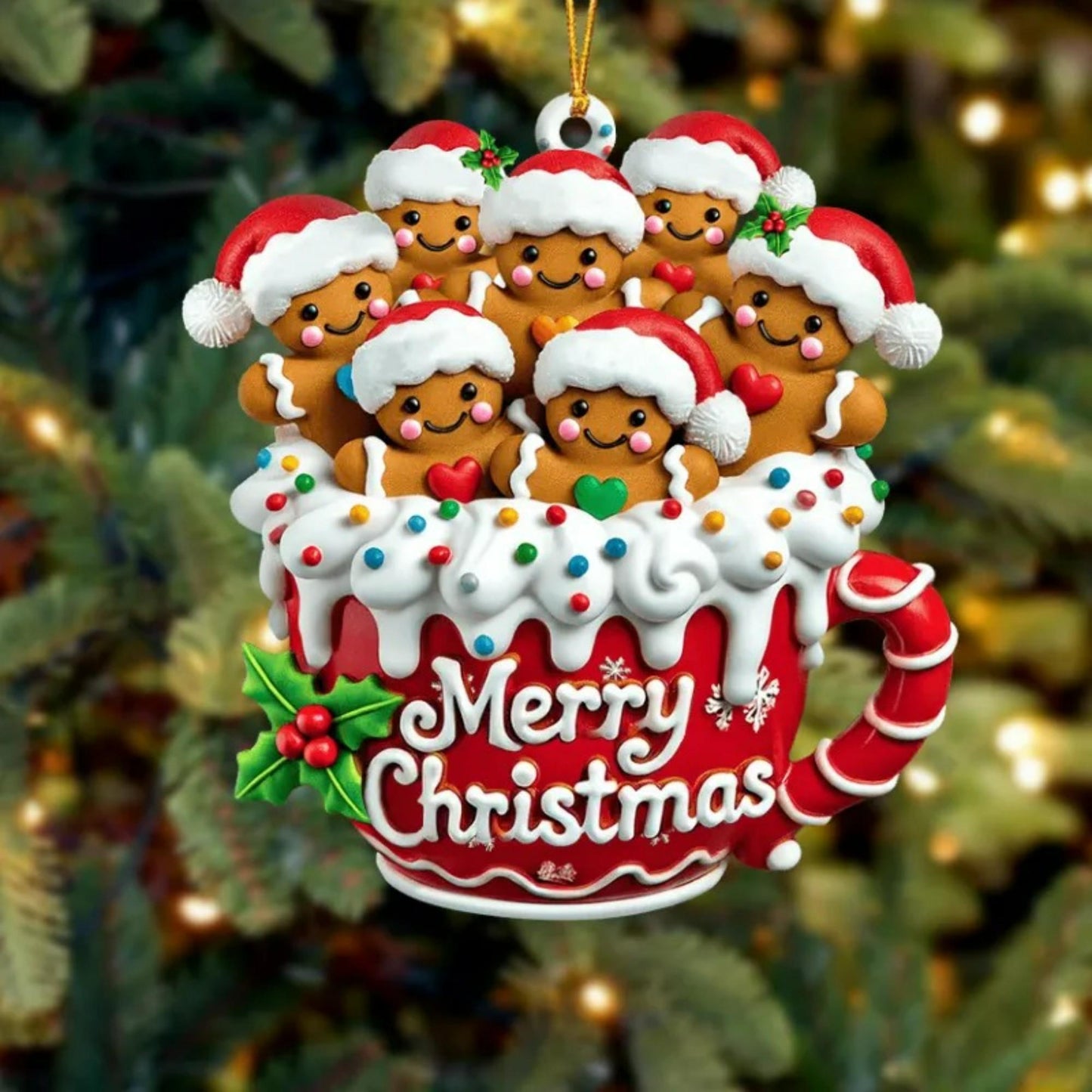 Personalized Gingerbread Family Ornament,Custom Resin Family Ornament, Custom Christmas Gift,Personalized Xmas Gift,Christmas Decor