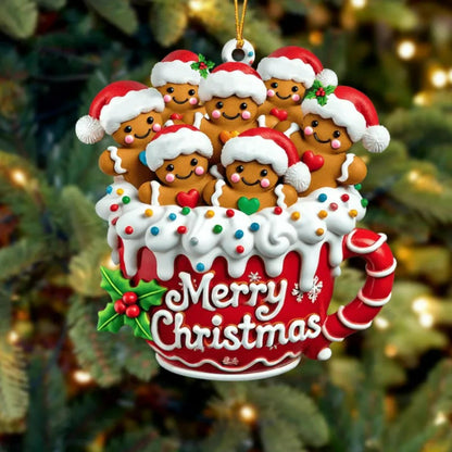 Personalized Gingerbread Family Ornament,Custom Resin Family Ornament, Custom Christmas Gift,Personalized Xmas Gift,Christmas Decor