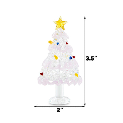 Árbol de Navidad artesanal de vidrieras: decoración navideña en miniatura