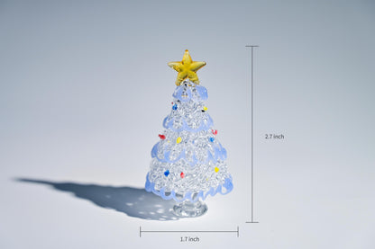 Sapin de Noël en vitrail fait à la main, décoration de table de fête