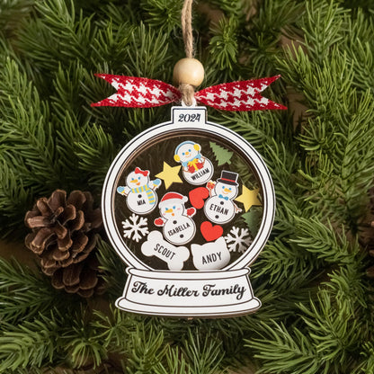 Personalized Shaker Family Ornament For Holiday Christmas Tree Decor R75