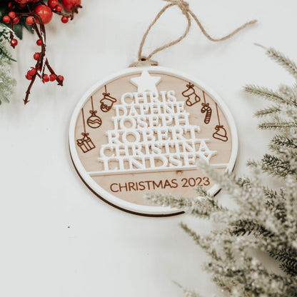 Family Christmas ornament, Christmas ornament 2024, Christmas tree ornaments, Family Christmas ornaments, Christmas ornaments handmade