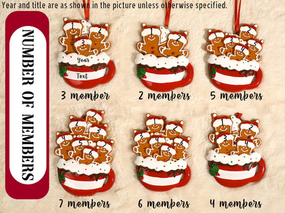 Personalized Resin Family Ornament, Gingerbread Christmas Family Ornament, Gingerbread Family of 2,3,4,5,6 Ornament 2025, Christmas Decor