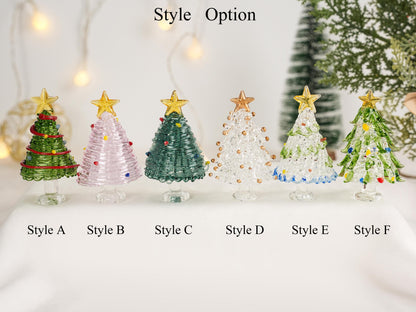 Stained Glass Christmas Tree Figurines,Illuminated Glass Christmas Trees,Christmas Day,Personalized Gift for her,Christmas Gifts,Home Decor