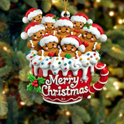 Personalized Gingerbread Family Ornament,Custom Resin Family Ornament, Custom Christmas Gift,Personalized Xmas Gift,Christmas Decor