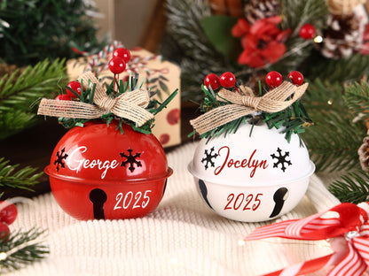 Personalized Christmas Tree Ornament, Custom 2025 Jingle Bell, Christmas Family Ornaments, Holiday Decor Gifts